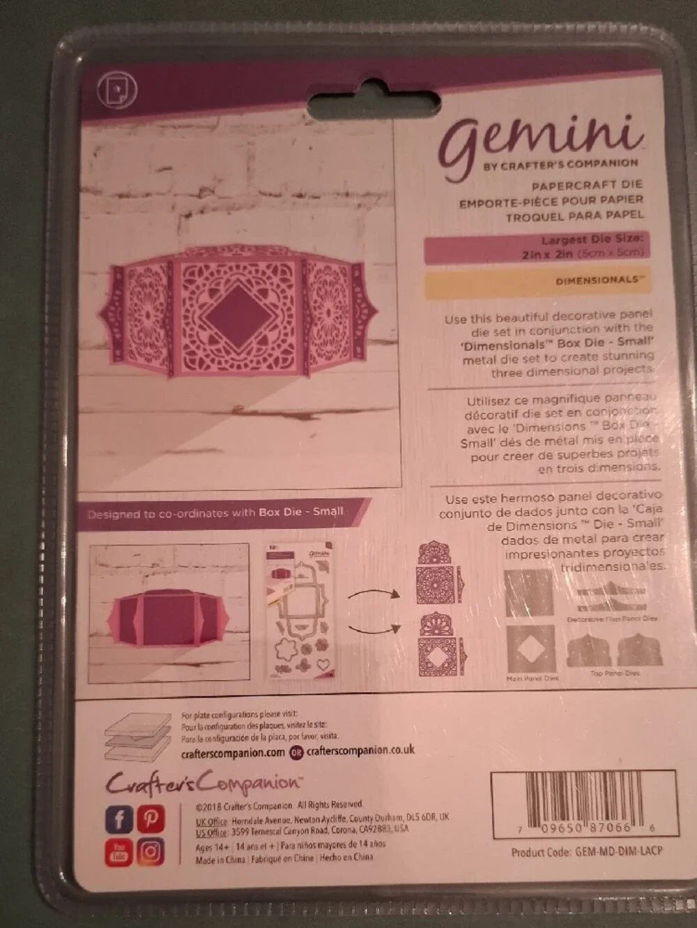 Lace Panel Papercraft Die - Pink Accent